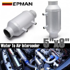 EPMAN Barrel Cooler Water To Air Charge Air Cooler Intercooler Kit 5" X 8" For Supercharger Engine EPSLK200A